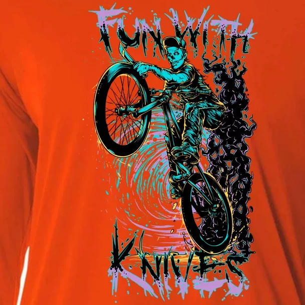 Fun With Knives Bike Trickster Rider Cooling Performance Long Sleeve Crew