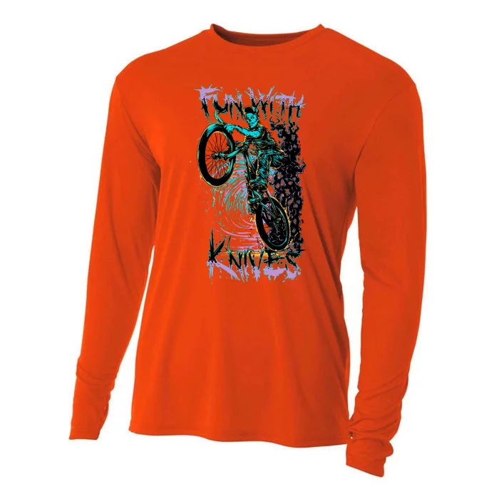 Fun With Knives Bike Trickster Rider Cooling Performance Long Sleeve Crew