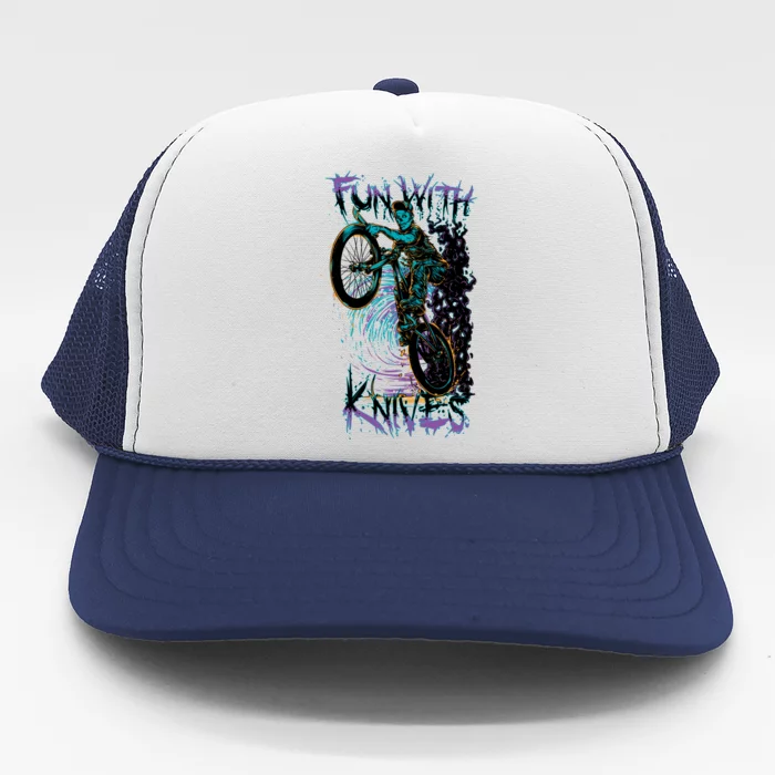 Fun With Knives Bike Trickster Rider Trucker Hat