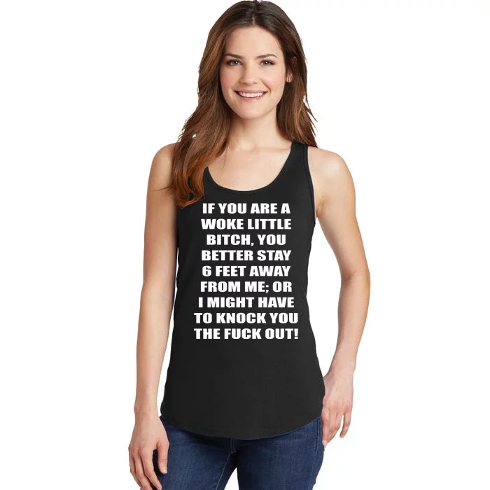 Funny Woke Little Bitch Ladies Essential Tank