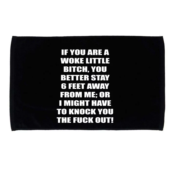 Funny Woke Little Bitch Microfiber Hand Towel