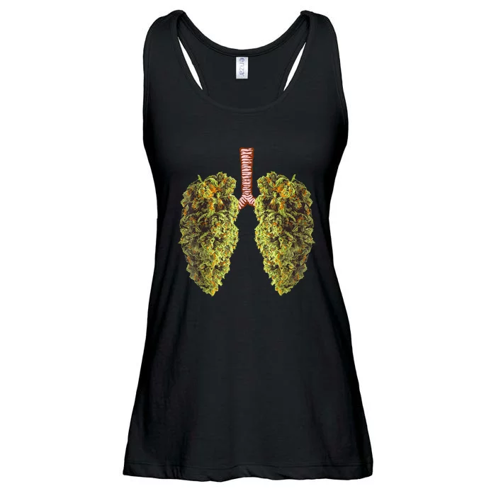 Funny Weed Lung Marijuana Bud THC Lung TShirt Ladies Essential Flowy Tank