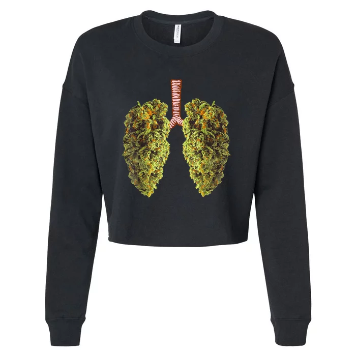 Funny Weed Lung Marijuana Bud THC Lung TShirt Cropped Pullover Crew