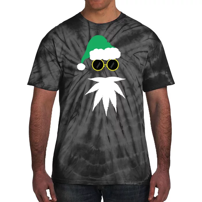 Funny Weed Leaf Santa Beard Naughty Christmas Marijuana Tie-Dye T-Shirt