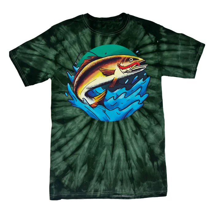 Fishing Worm Lake Tie-Dye T-Shirt