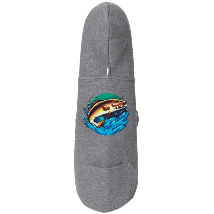 Fishing Worm Lake Doggie 3-End Fleece Hoodie