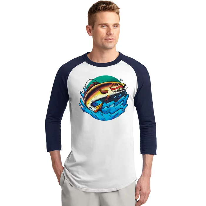 Fishing Worm Lake Baseball Sleeve Shirt