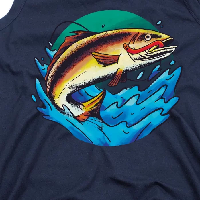 Fishing Worm Lake Tank Top