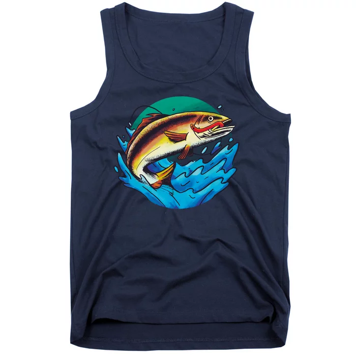 Fishing Worm Lake Tank Top