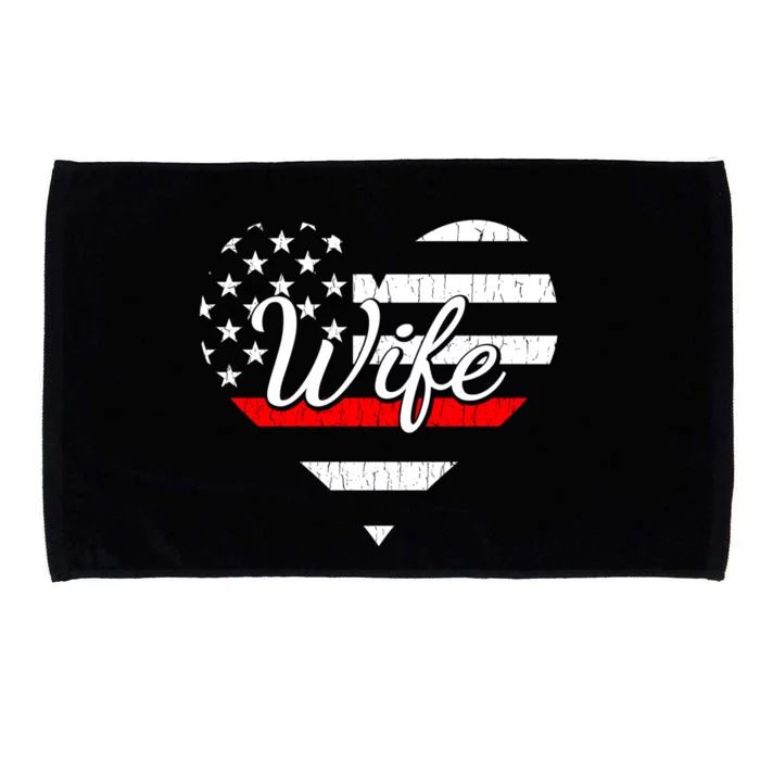 Firefighter Wife Life Heart The Thin Red Line Heart Cute Gift Microfiber Hand Towel