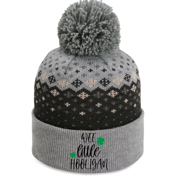 Funny Wee Little Hooligan St Patrick’s Day Funny Gift The Baniff Cuffed Pom Beanie