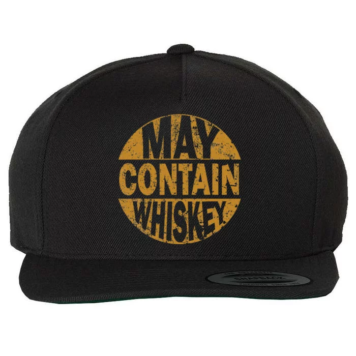 Funny Whiskey Lovers Gift May Contain Whiskey Wool Snapback Cap