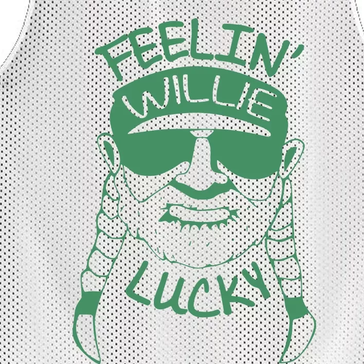 Feelin Willie Lucky Feeling Lucky St. Patrick's Day Funny Willie Nelson Mesh Reversible Basketball Jersey Tank