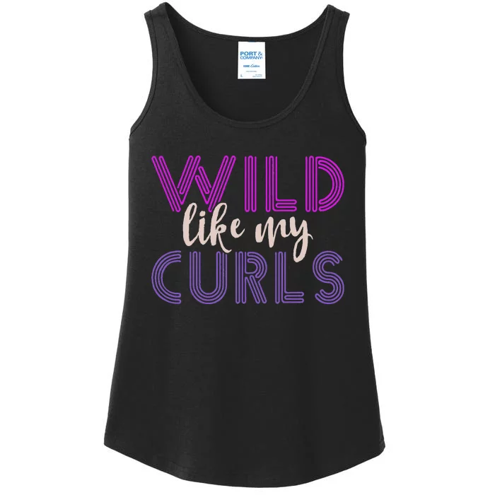 Funny Wild Like My Curls Alfro Messy Curly Hair Woman Ladies Essential Tank