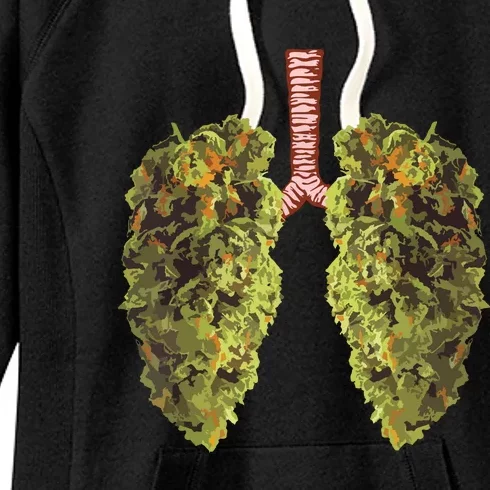 Funny Weed Lung Marijuana Bud THC Lung Women's Fleece Hoodie