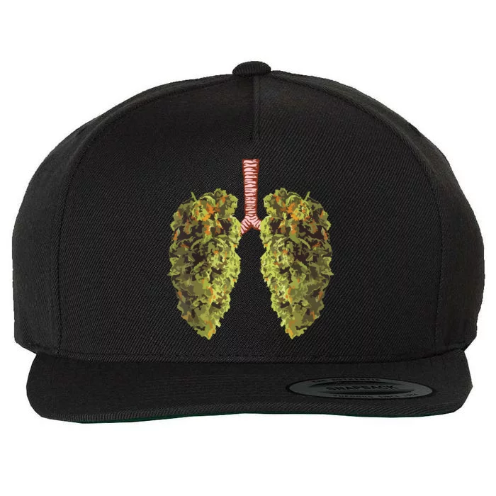 Funny Weed Lung Marijuana Bud THC Lung Wool Snapback Cap