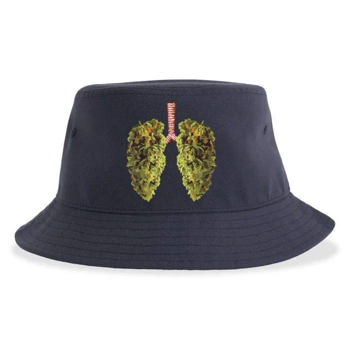 Funny Weed Lung Marijuana Bud THC Lung Sustainable Bucket Hat