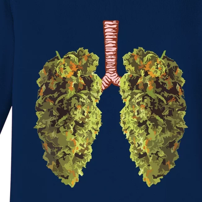 Funny Weed Lung Marijuana Bud THC Lung Baby Long Sleeve Bodysuit