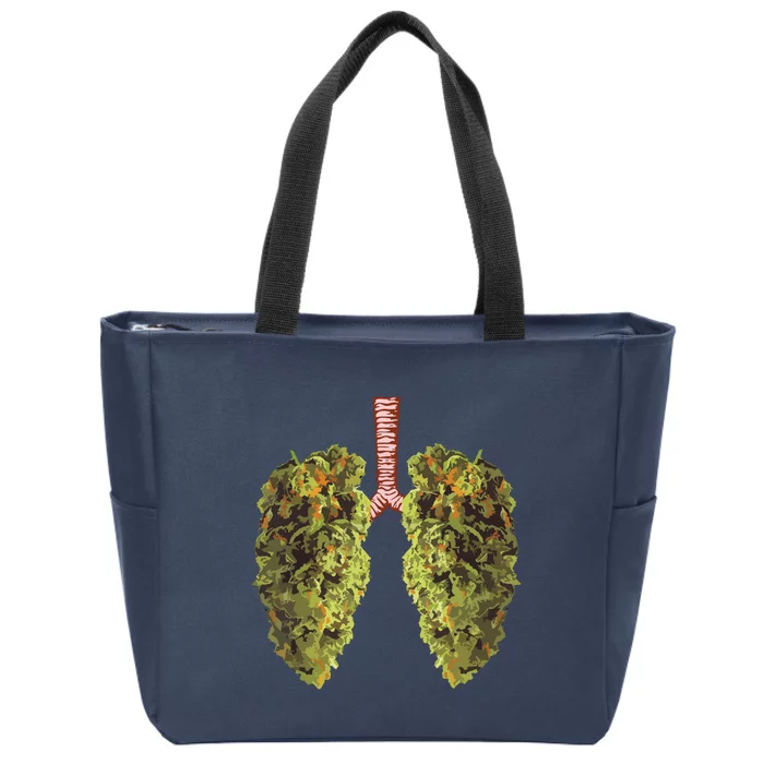 Funny Weed Lung Marijuana Bud THC Lung Zip Tote Bag