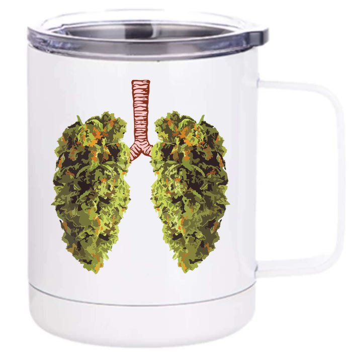 Funny Weed Lung Marijuana Bud THC Lung Front & Back 12oz Stainless Steel Tumbler Cup