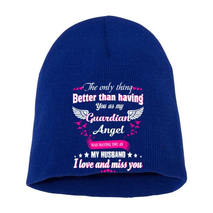 For Wives Loss Husband In Memorial Loving Husband In Heaven Gift Short Acrylic Beanie