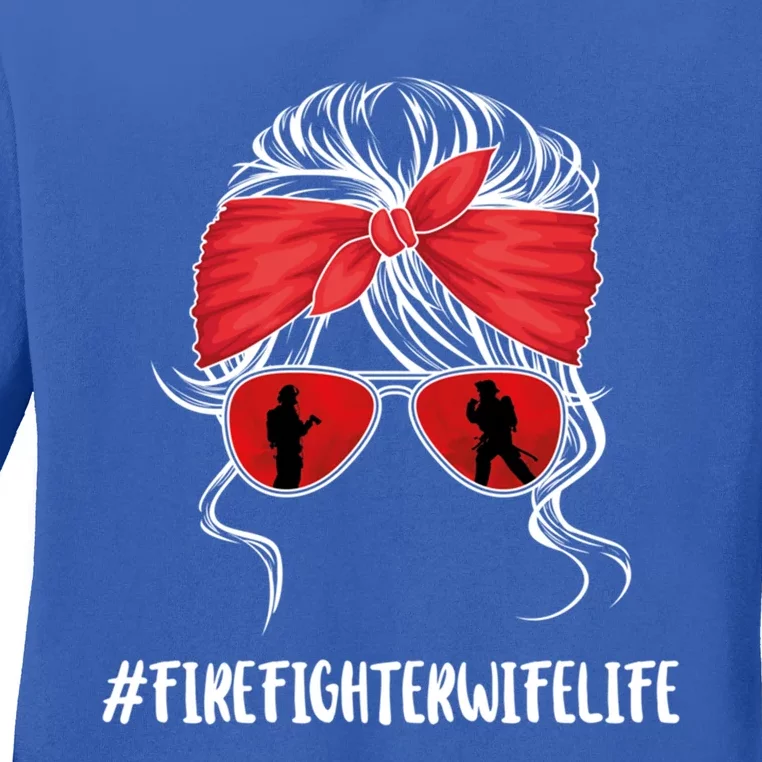 Firefighter Wife Life Fire Wife Great Gift Ladies Long Sleeve Shirt