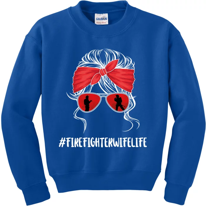 Firefighter Wife Life Fire Wife Great Gift Kids Sweatshirt