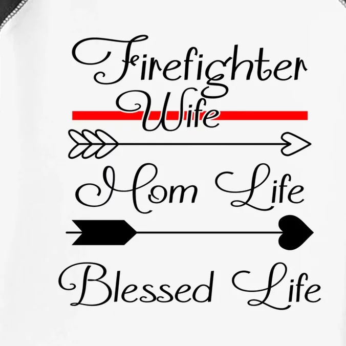 Firefighter Wife Mom Life Blessed Life Funny Fires Wife Gift Infant Baby Jersey Bodysuit