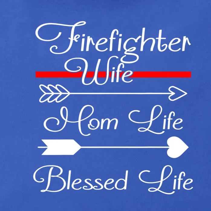 Firefighter Wife Mom Life Blessed Wife Mothers Day Funny Gift Zip Tote Bag