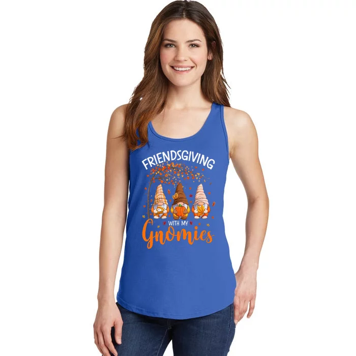 Friendsgiving With My Gnomies Thanksgiving Gnome Pumpkin Ladies Essential Tank