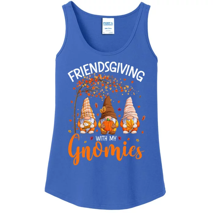 Friendsgiving With My Gnomies Thanksgiving Gnome Pumpkin Ladies Essential Tank