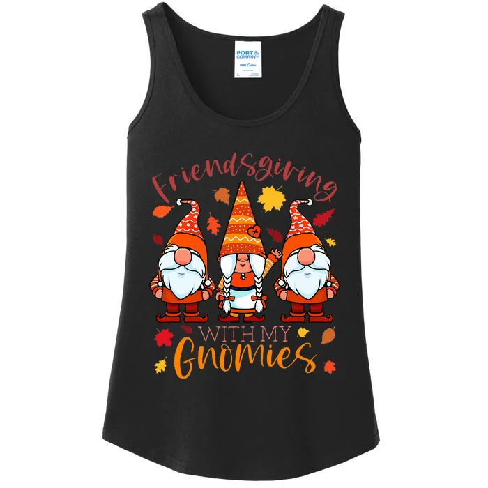 Friendsgiving With My Gnomies Thanksgiving Three Gnome Ladies Essential Tank