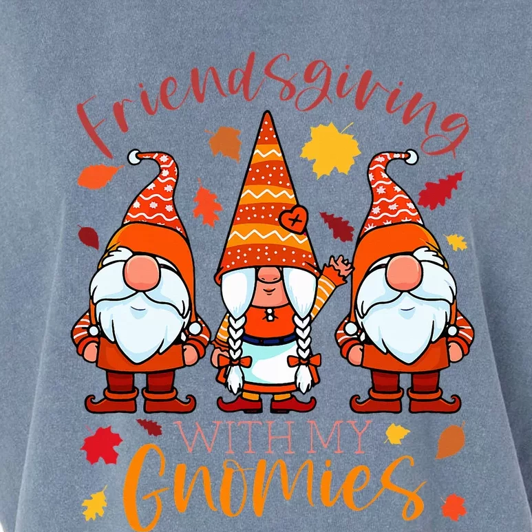 Friendsgiving With My Gnomies Thanksgiving Three Gnome Garment-Dyed Women's Muscle Tee