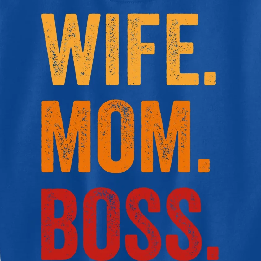 Funny Wife Mom Boss Mothers Day Fun Tee Cute Husband Husb Cute Gift Kids Sweatshirt