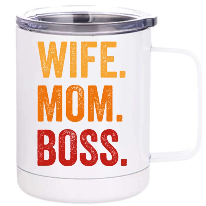 Funny Wife Mom Boss Mothers Day Fun Tee Cute Husband Husb Cute Gift Front & Back 12oz Stainless Steel Tumbler Cup