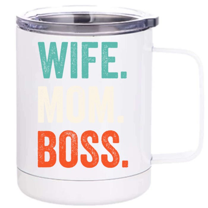 Funny Wife Mom Boss Mothers Day Fun Tee Cute Husband And Husb Cute Gift Front & Back 12oz Stainless Steel Tumbler Cup