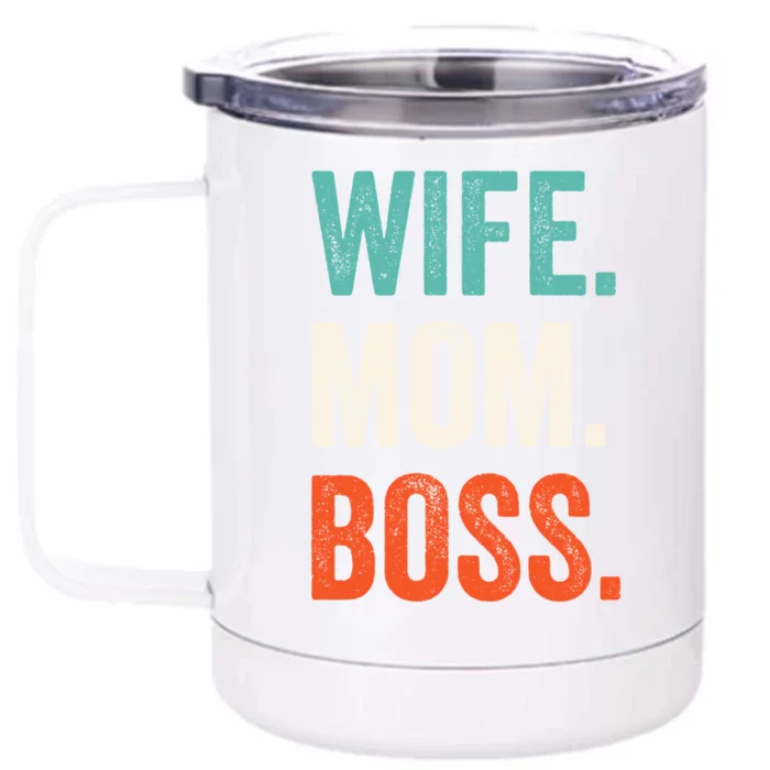 Funny Wife Mom Boss Mothers Day Fun Tee Cute Husband And Husb Cute Gift Front & Back 12oz Stainless Steel Tumbler Cup