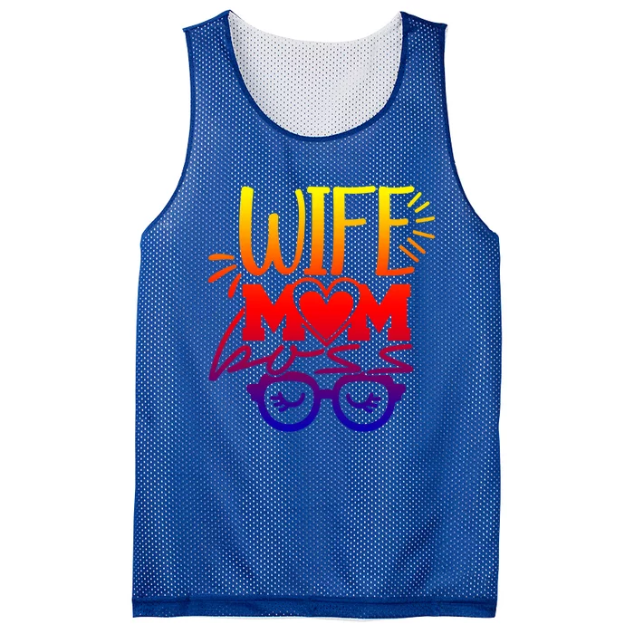 Funny Wife Mom Boss Mother Gift Mesh Reversible Basketball Jersey Tank