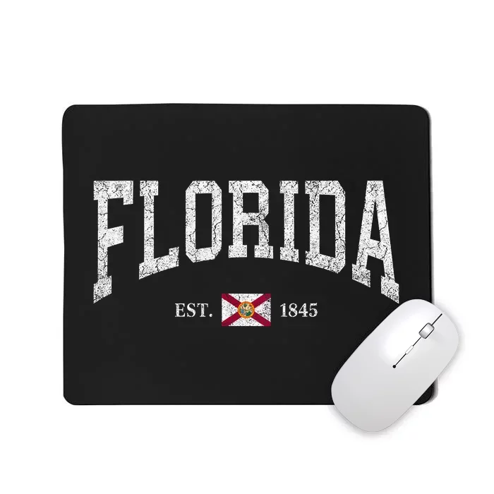 Florida Women Men Kids Florida State Flag Distressed Mousepad