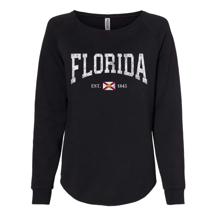 Florida Women Men Kids Florida State Flag Distressed Womens California Wash Sweatshirt