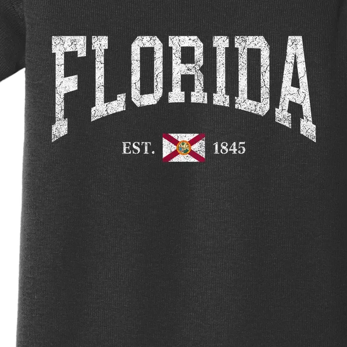 Florida Women Men Kids Florida State Flag Distressed Baby Bodysuit