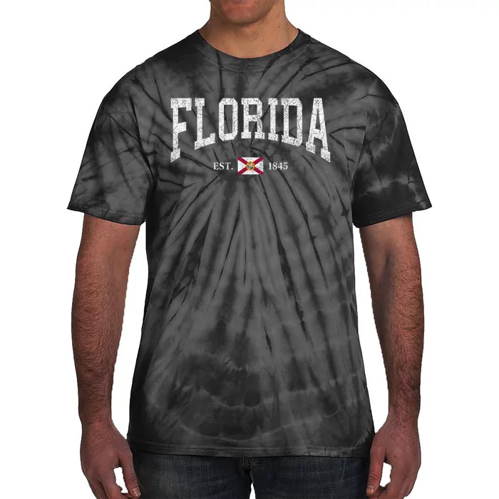 Florida Women Men Kids Florida State Flag Distressed Tie-Dye T-Shirt