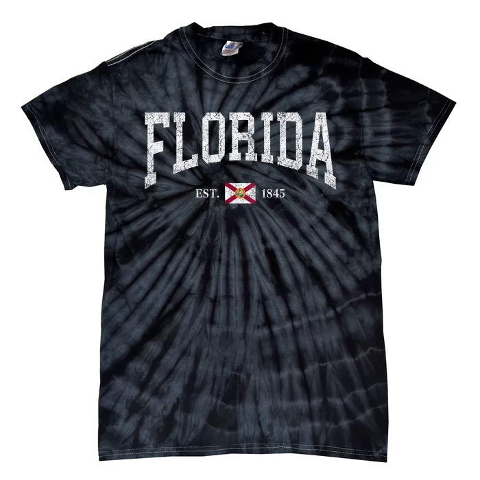 Florida Women Men Kids Florida State Flag Distressed Tie-Dye T-Shirt