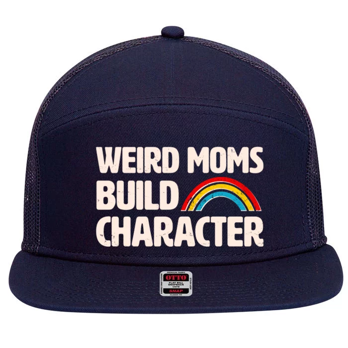 Funny Weird Moms Build Characters 7 Panel Mesh Trucker Snapback Hat