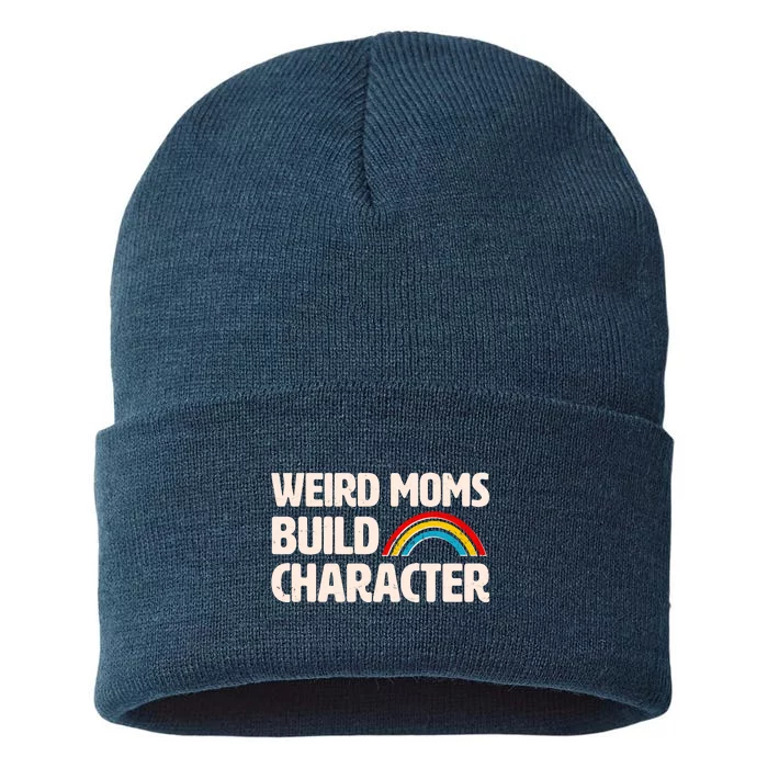 Funny Weird Moms Build Characters Sustainable Knit Beanie