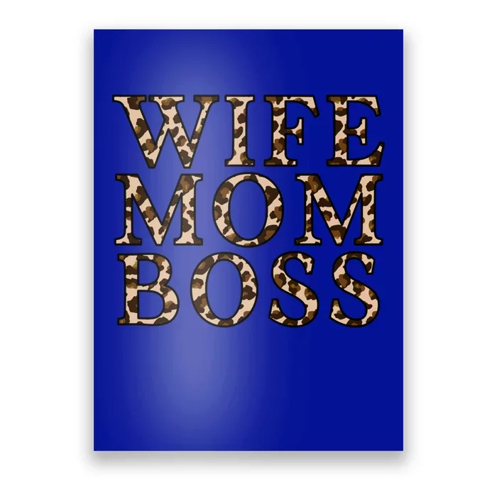 Funny Wife Mom Boss With Leopard Print Mother Mom Design Gift Poster