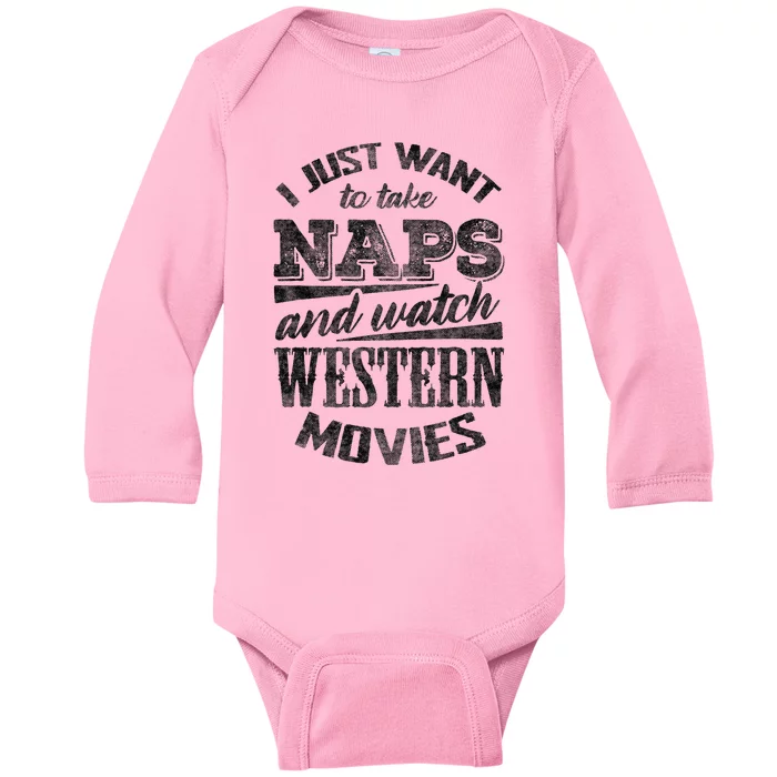 Funny Western Movie Lover Graphic Movie Fan Baby Long Sleeve Bodysuit