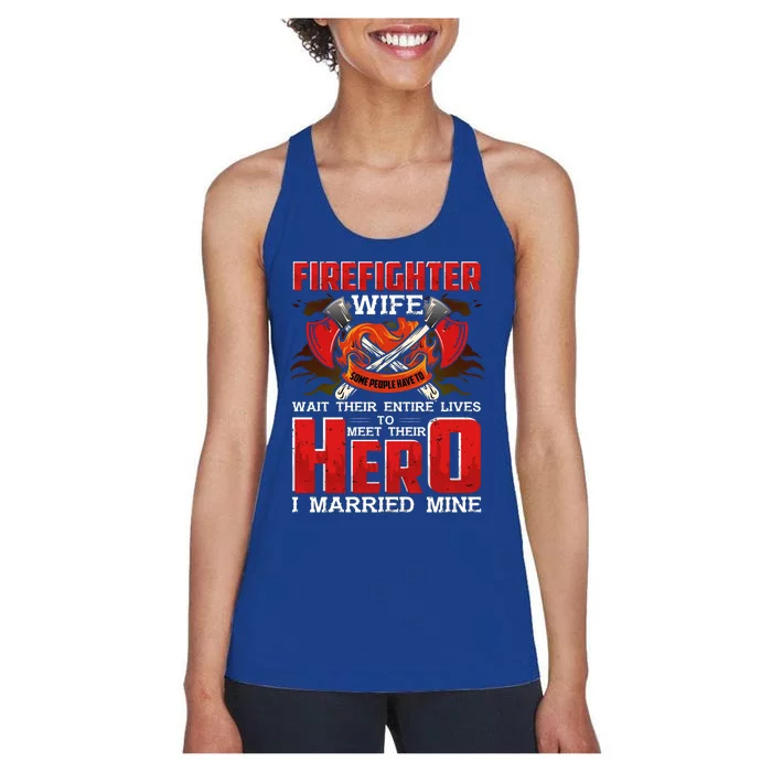 Firefighter Wife Married My Hero Gift Women's Racerback Tank