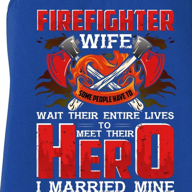 Firefighter Wife Married My Hero Gift Women's Racerback Tank