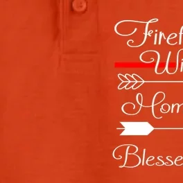 Firefighter Wife Mom Life Blessed Life Great Gift Dry Zone Grid Performance Polo